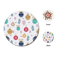 Cute Christmas Pattern Playing Cards Single Design (round) by Grandong