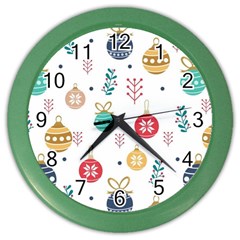 Cute Christmas Pattern Color Wall Clock by Grandong