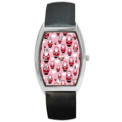 Christmas Santa Pattern Barrel Style Metal Watch by Grandong