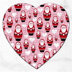 Christmas Santa Pattern Jigsaw Puzzle (heart) by Grandong