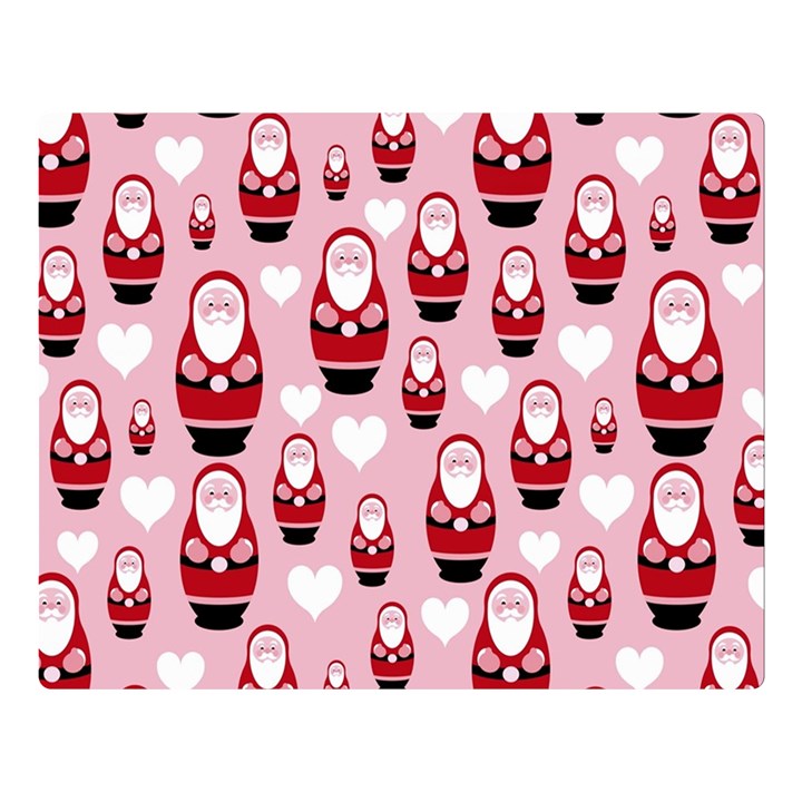 Christmas Santa Pattern Two Sides Premium Plush Fleece Blanket (Large)