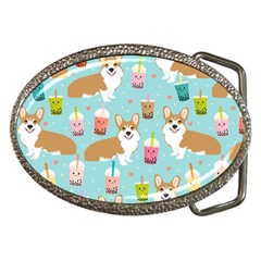 Welsh Corgis Dog Boba Tea Bubble Tea Cute Kawaii Belt Buckles by Grandong