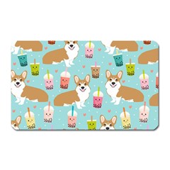 Welsh Corgis Dog Boba Tea Bubble Tea Cute Kawaii Magnet (rectangular) by Grandong