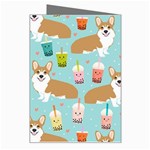 Welsh Corgis Dog Boba Tea Bubble Tea Cute Kawaii Greeting Card Right