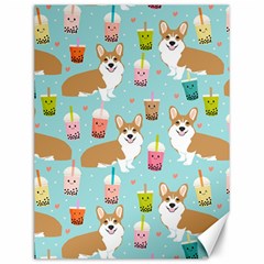 Welsh Corgis Dog Boba Tea Bubble Tea Cute Kawaii Canvas 12  X 16  by Grandong