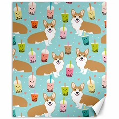 Welsh Corgis Dog Boba Tea Bubble Tea Cute Kawaii Canvas 16  X 20  by Grandong