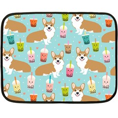 Welsh Corgis Dog Boba Tea Bubble Tea Cute Kawaii Fleece Blanket (mini) by Grandong