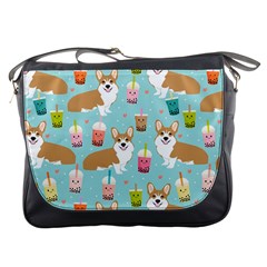 Welsh Corgis Dog Boba Tea Bubble Tea Cute Kawaii Messenger Bag by Grandong