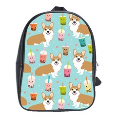 Welsh Corgis Dog Boba Tea Bubble Tea Cute Kawaii School Bag (xl) by Grandong