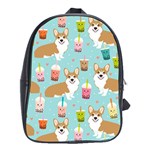 Welsh Corgis Dog Boba Tea Bubble Tea Cute Kawaii School Bag (XL) Front