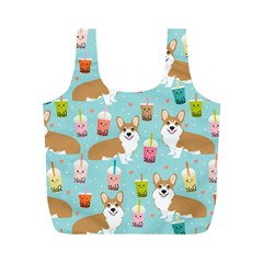 Welsh Corgis Dog Boba Tea Bubble Tea Cute Kawaii Full Print Recycle Bag (m) by Grandong