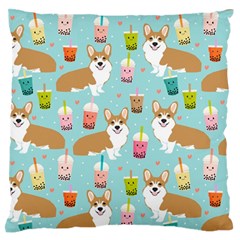 Welsh Corgis Dog Boba Tea Bubble Tea Cute Kawaii Standard Premium Plush Fleece Cushion Case (one Side) by Grandong