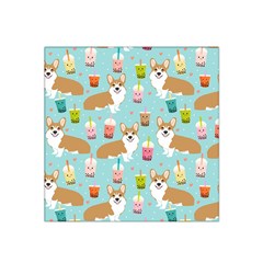 Welsh Corgis Dog Boba Tea Bubble Tea Cute Kawaii Satin Bandana Scarf 22  X 22  by Grandong