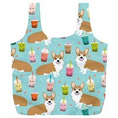 Welsh Corgis Dog Boba Tea Bubble Tea Cute Kawaii Full Print Recycle Bag (xxl) by Grandong