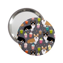 Welsh Corgi Dog Boba Tea Bubble Kawaii 2 25  Handbag Mirrors by Grandong