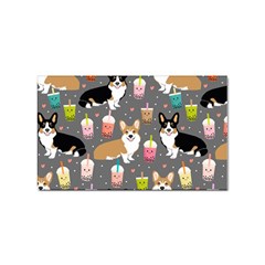 Welsh Corgi Dog Boba Tea Bubble Kawaii Sticker Rectangular (10 Pack) by Grandong