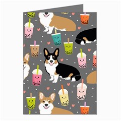 Welsh Corgi Dog Boba Tea Bubble Kawaii Greeting Cards (pkg Of 8) by Grandong