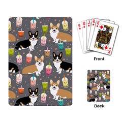 Welsh Corgi Dog Boba Tea Bubble Kawaii Playing Cards Single Design (rectangle) by Grandong