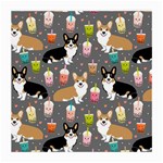 Welsh Corgi Dog Boba Tea Bubble Kawaii Medium Glasses Cloth (2 Sides) Front