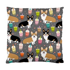 Welsh Corgi Dog Boba Tea Bubble Kawaii Standard Cushion Case (one Side) by Grandong