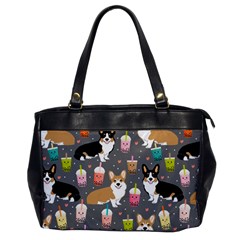 Welsh Corgi Dog Boba Tea Bubble Kawaii Oversize Office Handbag by Grandong