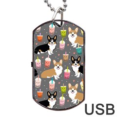 Welsh Corgi Dog Boba Tea Bubble Kawaii Dog Tag Usb Flash (one Side) by Grandong