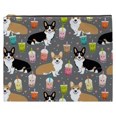 Welsh Corgi Dog Boba Tea Bubble Kawaii Cosmetic Bag (xxxl) by Grandong