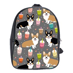 Welsh Corgi Dog Boba Tea Bubble Kawaii School Bag (xl) by Grandong