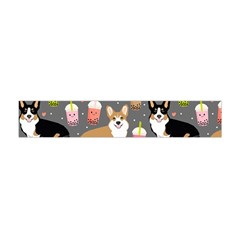 Welsh Corgi Dog Boba Tea Bubble Kawaii Premium Plush Fleece Scarf (mini) by Grandong