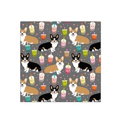 Welsh Corgi Dog Boba Tea Bubble Kawaii Satin Bandana Scarf 22  X 22  by Grandong