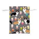 Welsh Corgi Dog Boba Tea Bubble Kawaii Lightweight Drawstring Pouch (M) Front