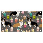 Welsh Corgi Dog Boba Tea Bubble Kawaii Banner and Sign 6  x 3  Front