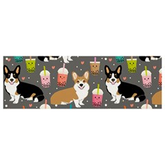 Welsh Corgi Dog Boba Tea Bubble Kawaii Banner And Sign 9  X 3  by Grandong