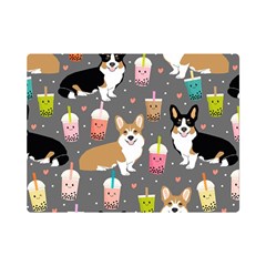 Welsh Corgi Dog Boba Tea Bubble Kawaii Premium Plush Fleece Blanket (mini) by Grandong