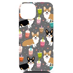 Welsh Corgi Dog Boba Tea Bubble Kawaii Iphone 14 Black Uv Print Case by Grandong