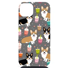 Welsh Corgi Dog Boba Tea Bubble Kawaii Iphone 14 Plus Black Uv Print Case by Grandong