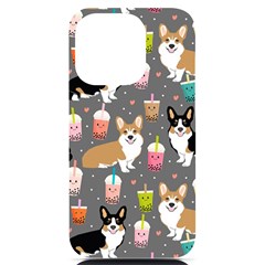 Welsh Corgi Dog Boba Tea Bubble Kawaii Iphone 14 Pro Black Uv Print Case by Grandong