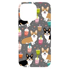 Welsh Corgi Dog Boba Tea Bubble Kawaii Iphone 14 Pro Max Black Uv Print Case by Grandong