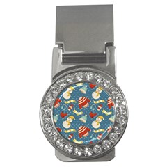 Winter Blue Christmas Snowman Pattern Money Clips (cz)  by Grandong