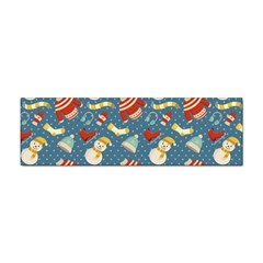 Winter Blue Christmas Snowman Pattern Sticker Bumper (100 Pack) by Grandong