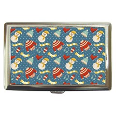 Winter Blue Christmas Snowman Pattern Cigarette Money Case by Grandong