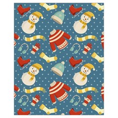 Winter Blue Christmas Snowman Pattern Drawstring Bag (small) by Grandong