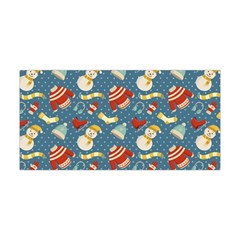 Winter Blue Christmas Snowman Pattern Yoga Headband by Grandong