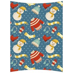 Winter Blue Christmas Snowman Pattern Back Support Cushion by Grandong