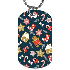 New Year Christmas Winter Pattern Dog Tag (one Side) by Grandong