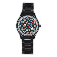 New Year Christmas Winter Pattern Stainless Steel Round Watch by Grandong