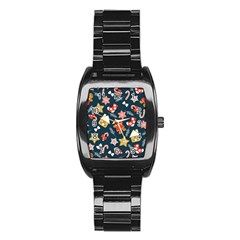 New Year Christmas Winter Pattern Stainless Steel Barrel Watch by Grandong