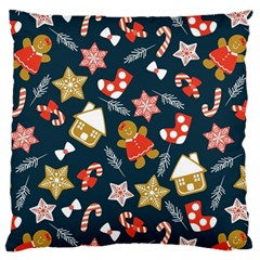 New Year Christmas Winter Pattern Standard Premium Plush Fleece Cushion Case (two Sides) by Grandong