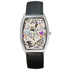 90s Geometric Christmas Pattern Barrel Style Metal Watch by Grandong