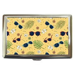 Seamless Pattern Of Sunglasses Tropical Leaves And Flower Cigarette Money Case by Grandong